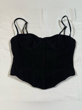 White Fox Womens Size XS‎ Bustier Corset Black Back Zipper